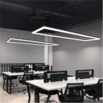 D0077 Dutti LED Lámpara Colgante de oficina, tira de luces, luz de modelado creativa moderna, iluminación de barra superbrillante