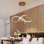 Dutti D0076 LED Lámpara de Araña de Aluminio Ondulada: Moderna y Minimalista para Salón, Restaurante, Bar, Sala de Estar, Mesa de Comedor